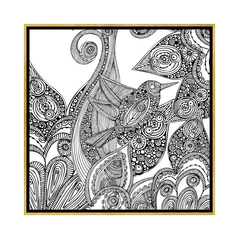A Bird In Paradise I, impression sur toile tendue, H 12 po x l 12 po x P 1,5 po, Toile avec cadre doré