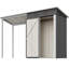 Remise et abri de jardin 2 en 1 en acier galvanisé résistant aux intempéries de 5 x 3 pi, inclinable pour le rangement avec pergola ouverte pour le patio, rangement pour la protection des outils de jardin, barbecue extérieur