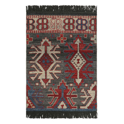 One-of-a-Kind 2' X 3' 1950s Wool Area Rug
