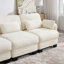 Canapé modulaire capitonné à deux places, chenille beige, dossier réglable