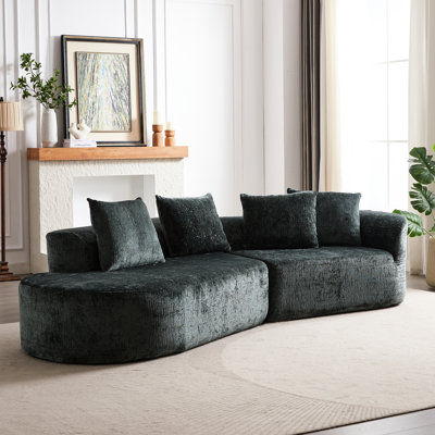 Canapé modulaire en chenille - 114 po 4 avec siège extra large, mousse à haute résilience, 4 coussins décoratifs pour un excellent soutien profond à la maison, salon