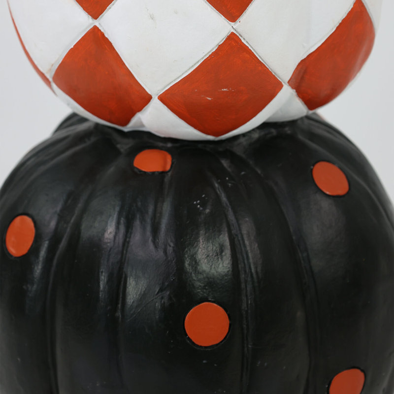 Freestanding Lighted Resin Pumpkin Trio Topiary for Halloween