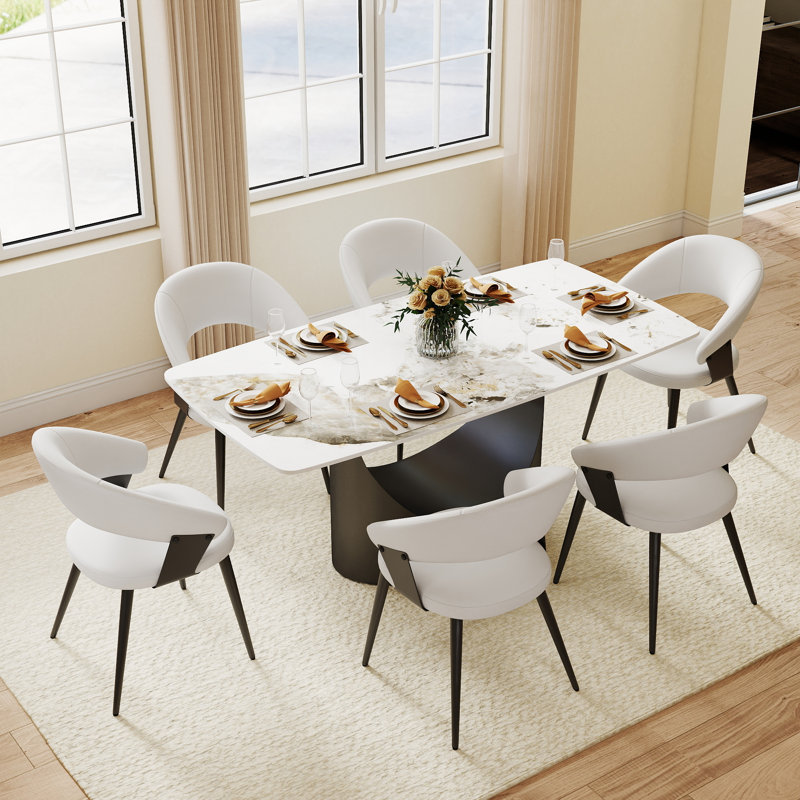 Table de salle à manger Aliyas, H 29,53 po x L 70,9 po x l 35,4 po, Pandora, Noir
