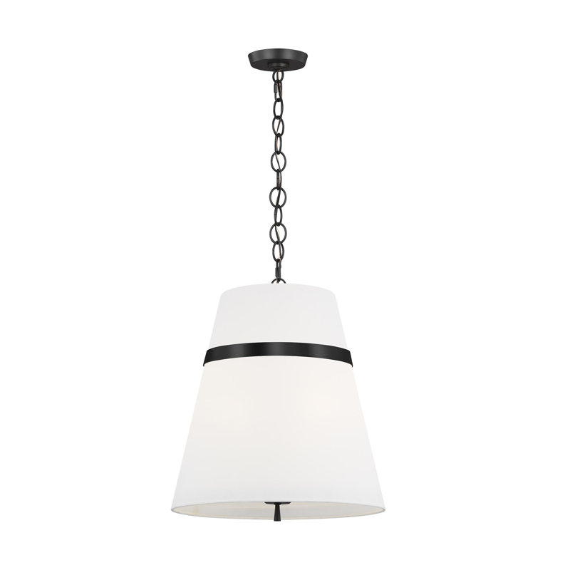 Cordtlandt 3 - Light Unique / Statement Cone Pendant by Alexa Hampton, 3 Light, 87.5'' H x 18'' W x 18'' D, Aged Iron