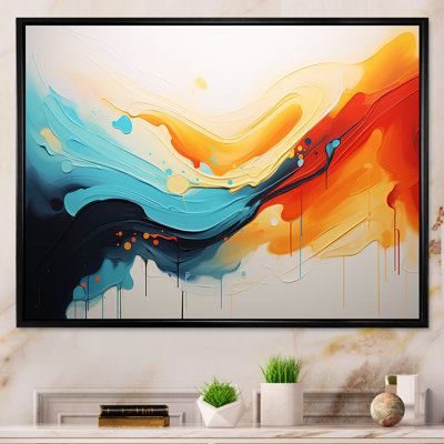 «Yellow Fractal Paint Wave Expression 2», art mural abstrait