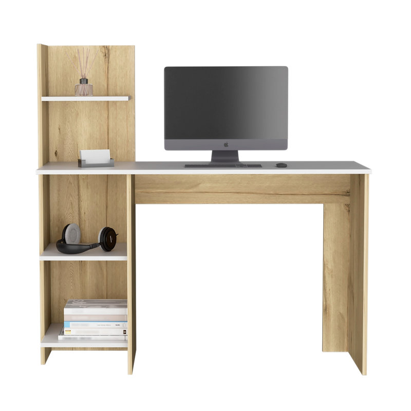 Bureau Avantika, Blanc / Chêne clair