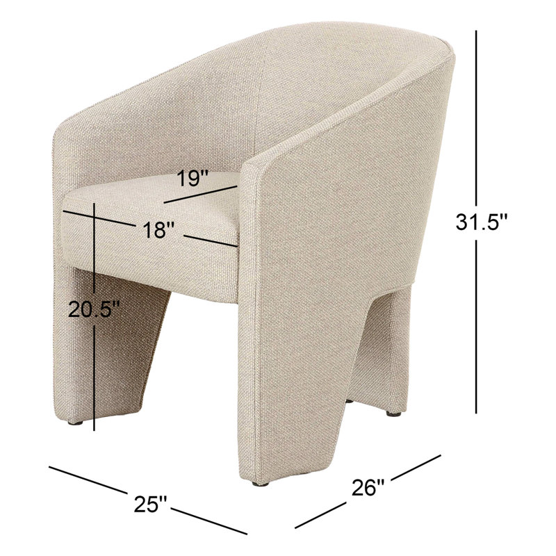 Fae Upholstered Arm Chair, Nova Taupe