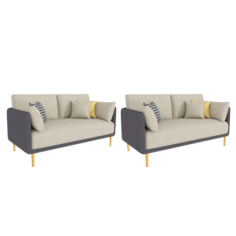 Banc rembourré Casual Cafe, Blanc cassé/gris foncé
