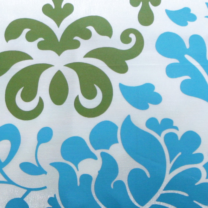 Bohemian Damask Reversible Throw Pillow, Blue/White/Olive