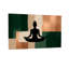 Plantes et fleurs, silhouette de yoga, impression sur fond abstrait-165654536