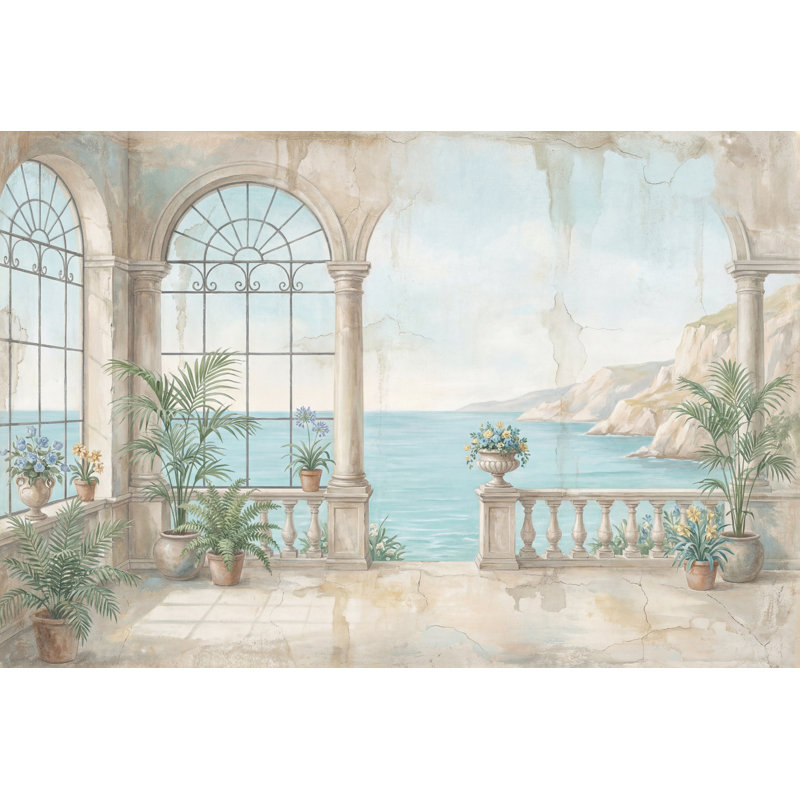 Panneau mural Coastal Terrace, Texturé non collé, 160 po x 108 po