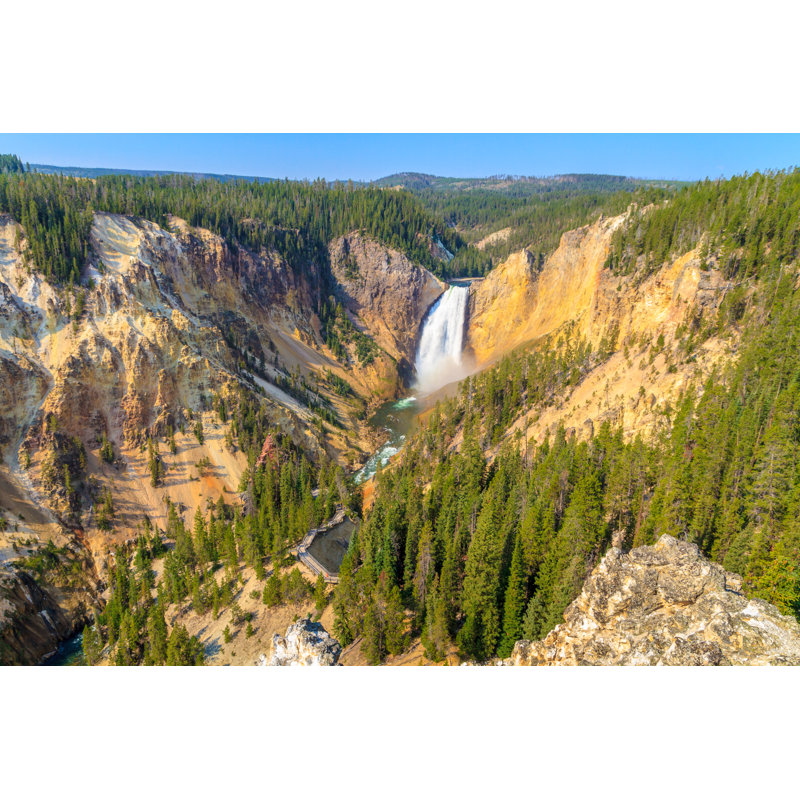 Lower Falls, Grand Canyon Of The Yellowstone National Park - Wrapped Canvas Print, 30cm H x 46cm W x 3.8cm D