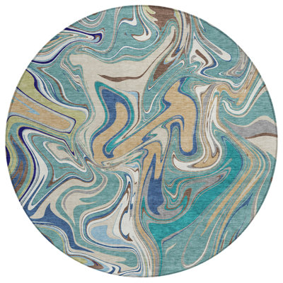 Machine Washable Indoor/Outdoor Jourdan ACN2395 Abstract Rug