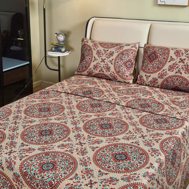 Damask Microfiber Damask Flat Sheet, Twin