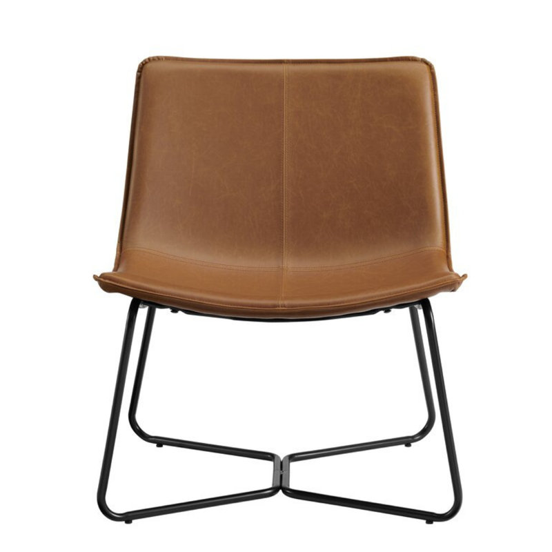 Chaise Kyas, Similicuir brun