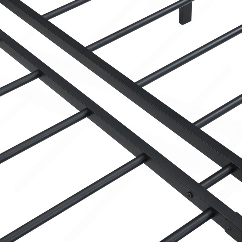 King Size Bed Frame , Heavy Duty Metal Bed Frame , Quick & Easy Assembly, No Noise, Black, Black, King