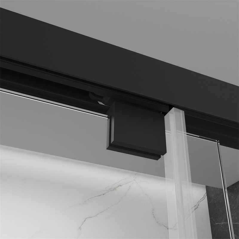 Cabine de douche sans cadre l 76 po x P 48 po x H 48 po, Noir