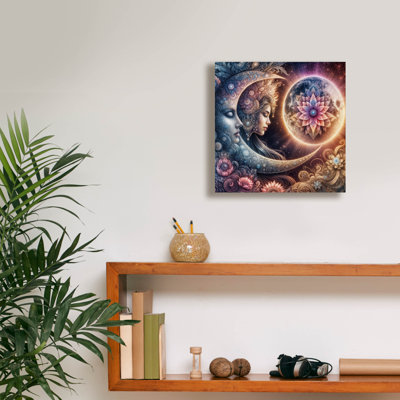 'Peacefull Moon' by Rey Klimt Canvas Wall Art, 18" x 18"