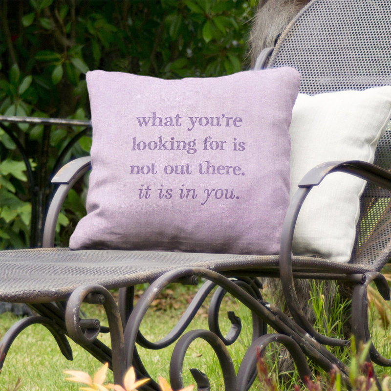 Coussin intérieur/extérieur d’inspiration auto-confidence, Mauve, 20 po x 20 po