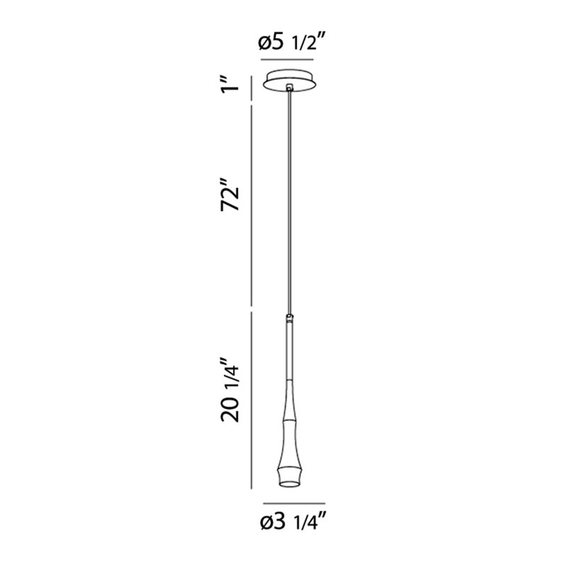 Luminaire suspendu unique en forme de larme à 1 lumière Tala, Chrome
