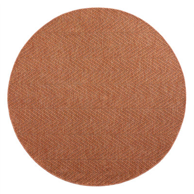 TOWN & COUNTRY BASICS Pax Herringbone Textured Solid Machine Washable Area Rug Rust