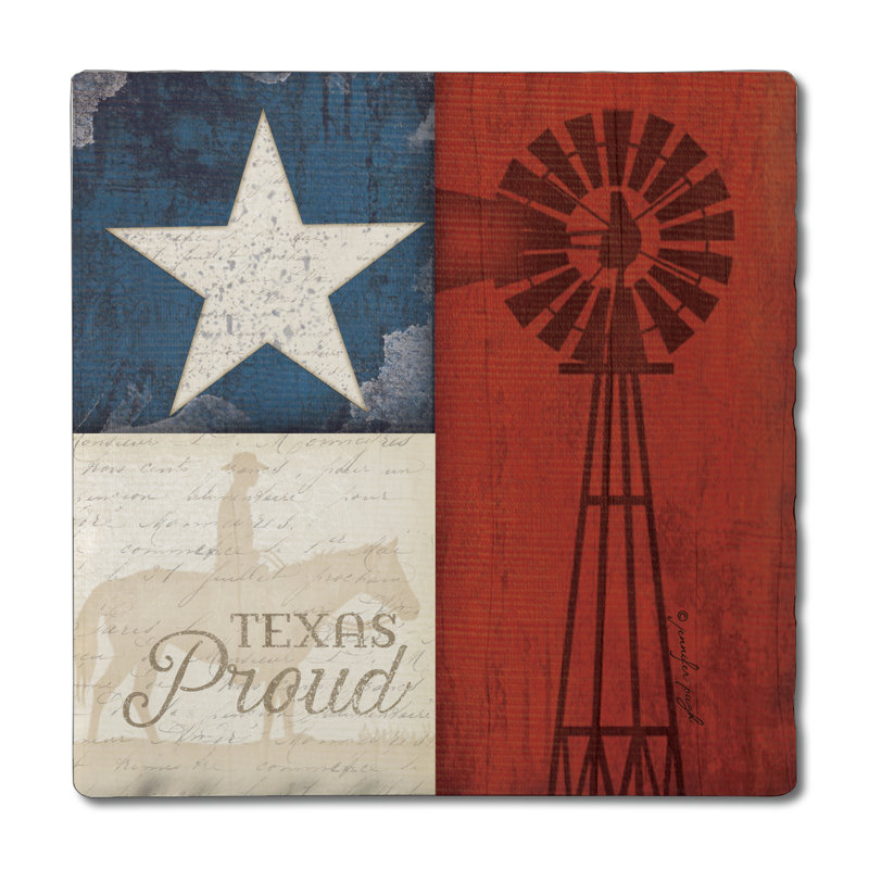 Ophelia & Co. Texas Proud 4-Pack Tumbled Tile Coaster Set