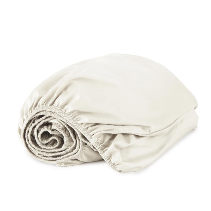 Organic Queen Fitted Sheet Only Deep Pocket - 100% Organic Cotton Sheets With Soft Breathable 500 Thread Count Sateen Weave Gots & Fairtrade Certified - Fitted Bed Sheets Only (Natural, Queen)