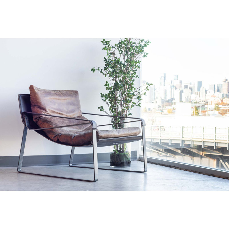 Fauteuil club en cuir Patina, 30" H x 30" W x 33" D, Brown