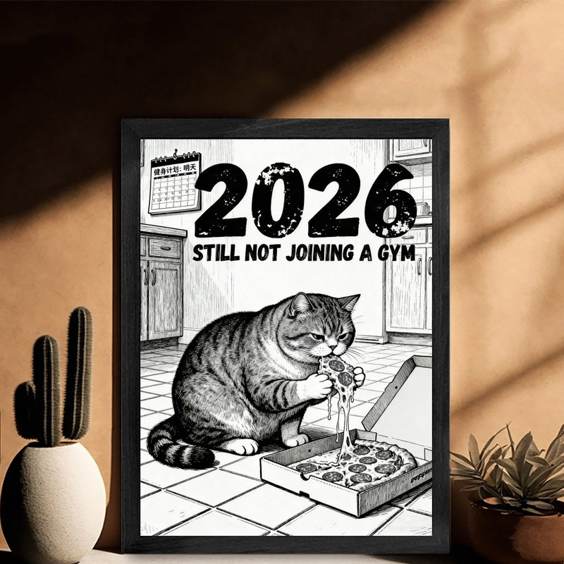 Reproduction d'art encadré noir et noir 2026, H 11 po x l 9 po