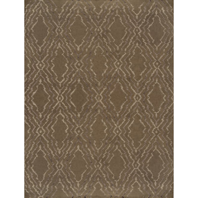 Geometric Area Rug in Dark Brown/Cream