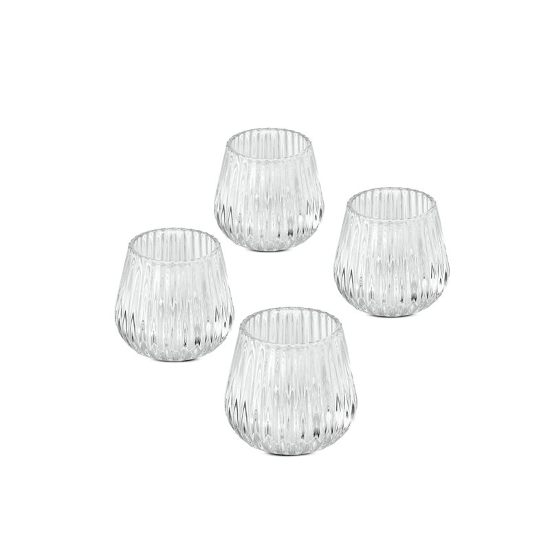 Elyvia 3'' H Glass Tabletop Votive Holder, Clear