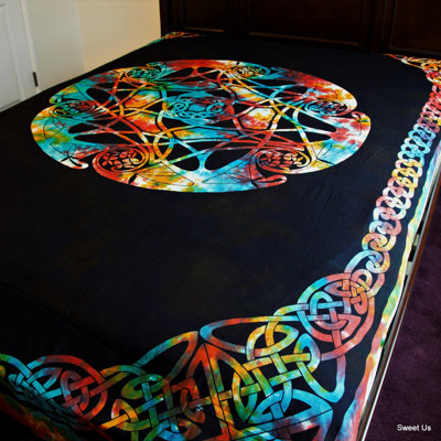Cotton Celtic Tie-Dye Tablecloth Rectangle