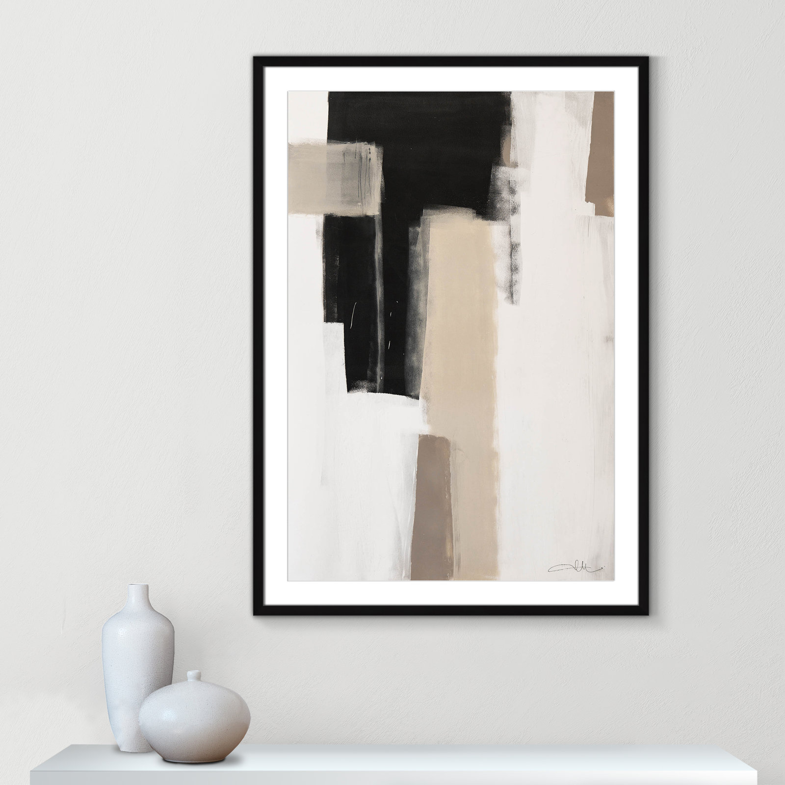 Giverny Earth Scapes I Print, Black Single Picture Frame, Yes, 41.5" H x 29.5" W x 1.25" D