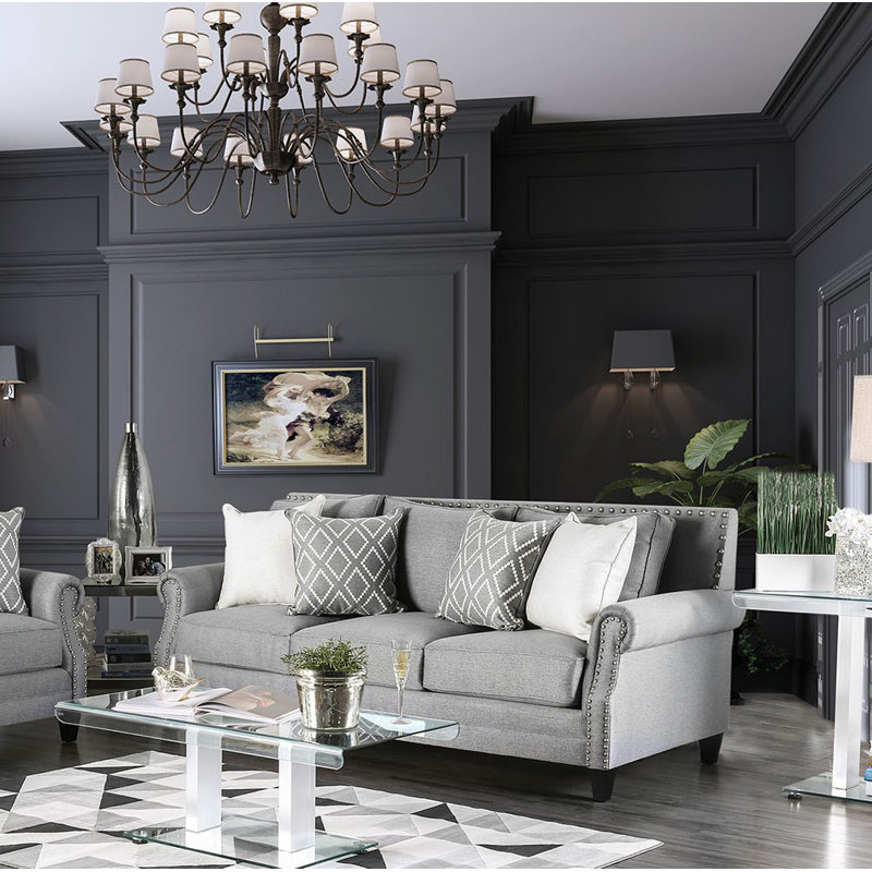 Pearce Upholstered 92.5 " Sofa, Gray