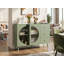 Armoire à vin 47,2 po moderne blanc et or - porte en verre, 3 tiroirs, porte-verres-999570523