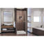 DreamLine Flex P 36 po x l 36 po x H 74 3/4 po avec porte pivotante semi-sans cadre en nickel brossé avec base de douche blanche à drain central-135742485-135742489-135922345