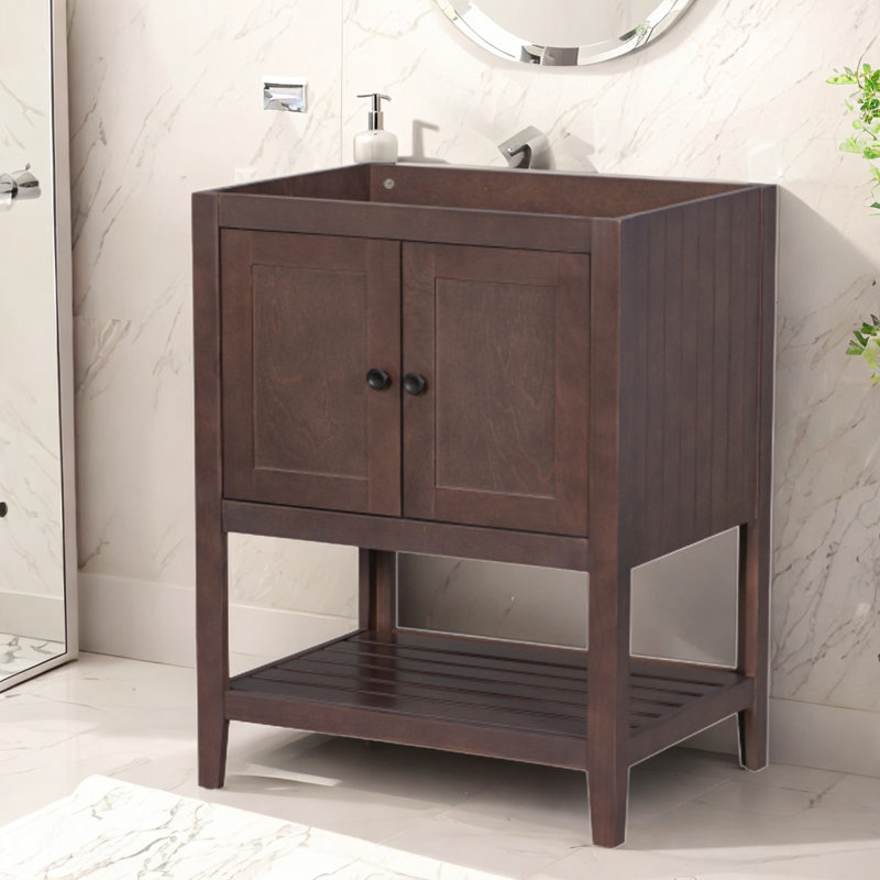 Base de meuble-lavabo simple 24 po seulement, Brun