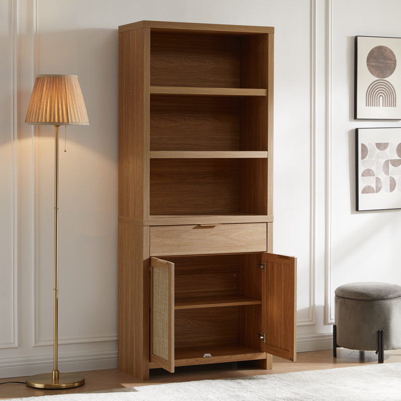 Dearbhaile 73"H Storage Bookcase, Natural Oak