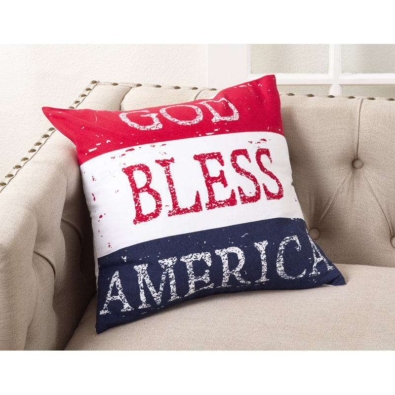 Star Spangled Collection Cotton Reversible Throw Pillow, Polyester/Polyfill