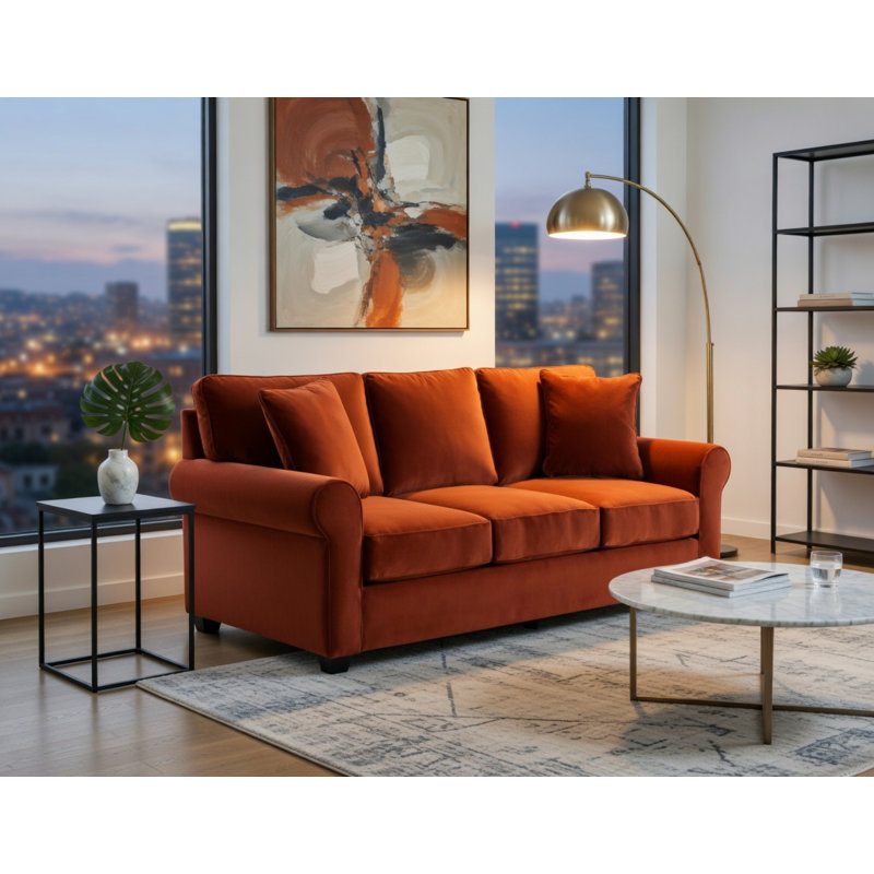 Ardmont Upholstered 86'' Sofa, Bella Rouge
