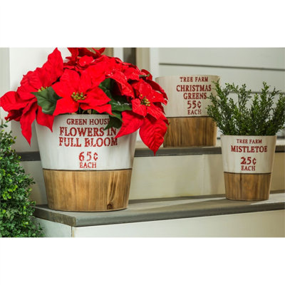 Ensemble de pots à fleurs en bois 3 pièces