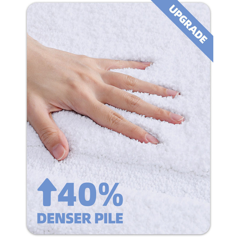 Tapis pour salle de bain Anselm, Simple - L 43 po x l 24 po, Blanc