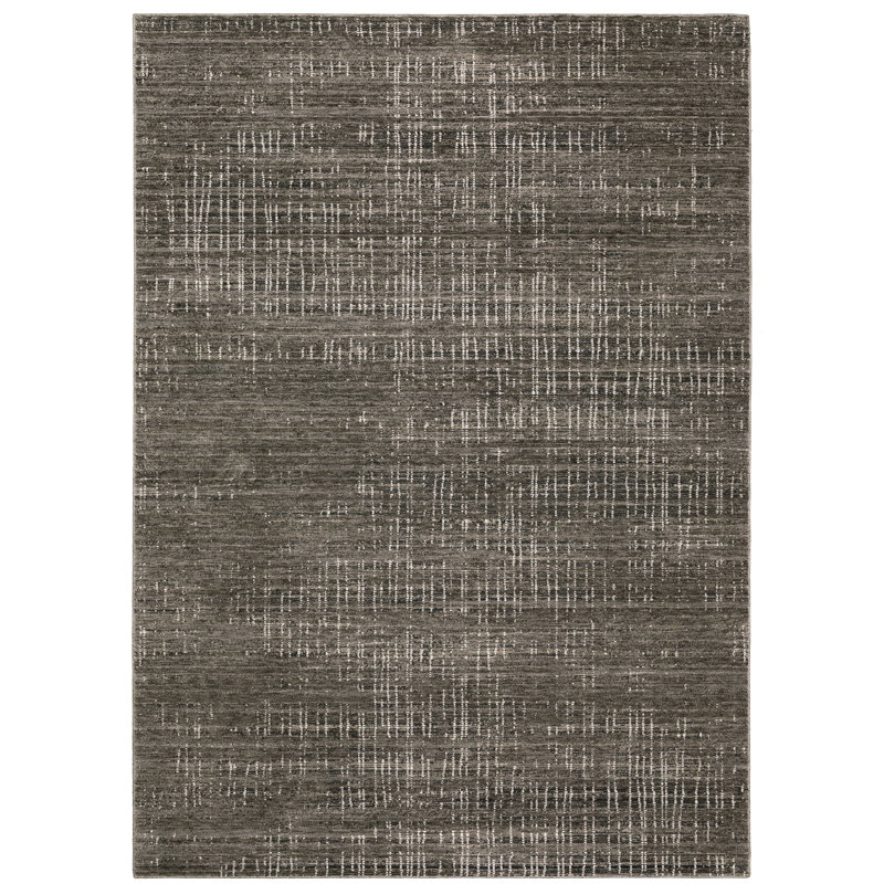 Tapis gris anthracite / gris Gwern, Rectangle 9 pi 10 po x 12 pi 10 po