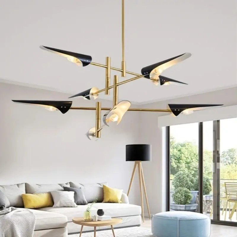 58-Inch Industrial Style Chandelier, 8-Light Adjustable Christmas Luxury Chandelier