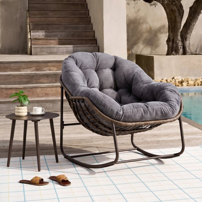 Fauteuil Papasan berçant surdimensionné pour patio