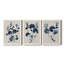 Bleu marine et feuilles de lin II - ensemble de 3 peintures sur toile encadrées-1524676205-1524676183