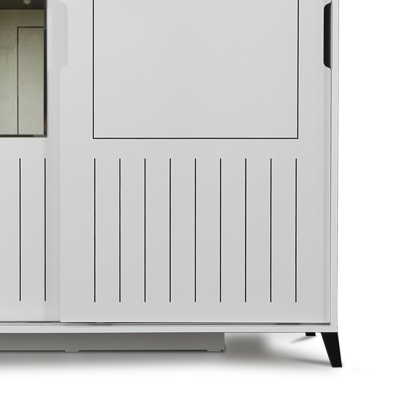 Armoire Suellen, H 85 po x l 59,06 po x P 23,6 po, Brillant / blanc