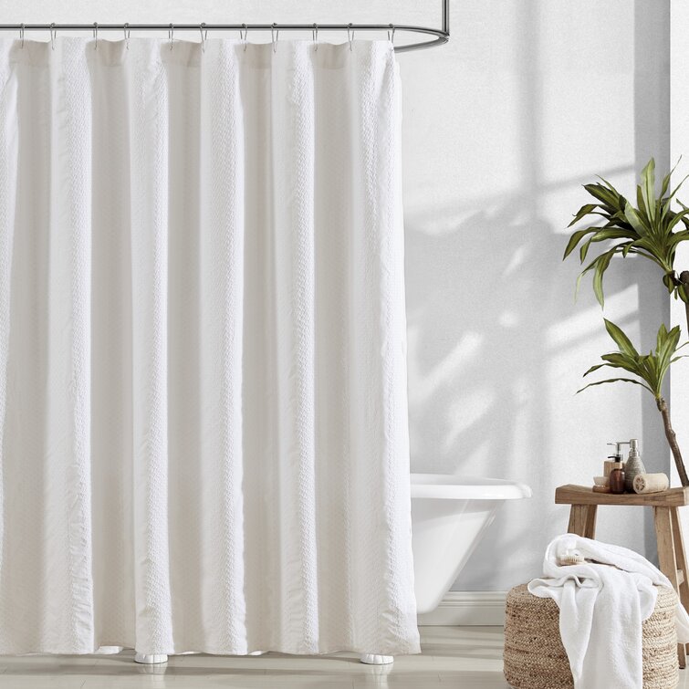 Ibtissem 100% Cotton Solid Color Single Shower Curtain