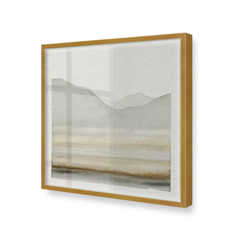 «Whispering Ridge Silhouette I», reproduction sur toile, H 13,75 po x l 13,75 po, Cadre photo doré simple