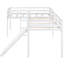Lit mezzanine simple en L blanc avec glissade-1028503195